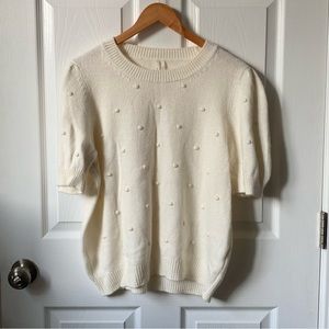 Anthropologie Knitted Short Sleeve Sweater
